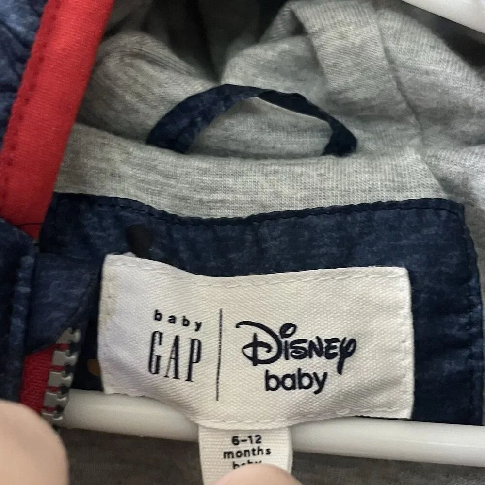 babyGap x Disney Baby Mickey Mouse Down Puffer Jacket Blue Boys Size 6-12 Months